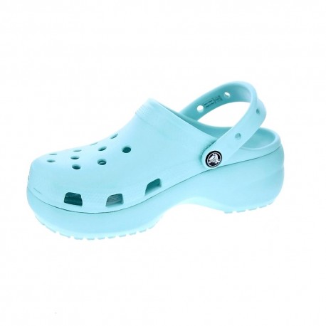 Zuecos Crocs zapatos Mujer modelo Classic Platform Azul 