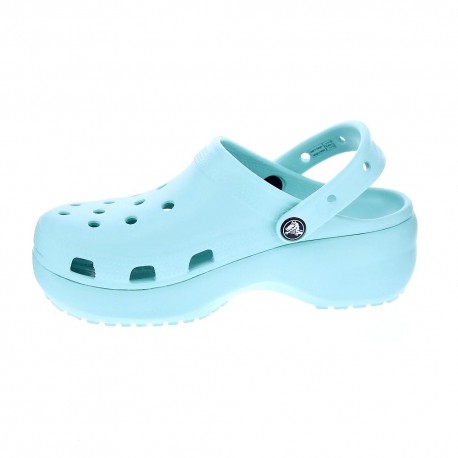 Zuecos Crocs zapatos Mujer modelo Classic Platform Azul 