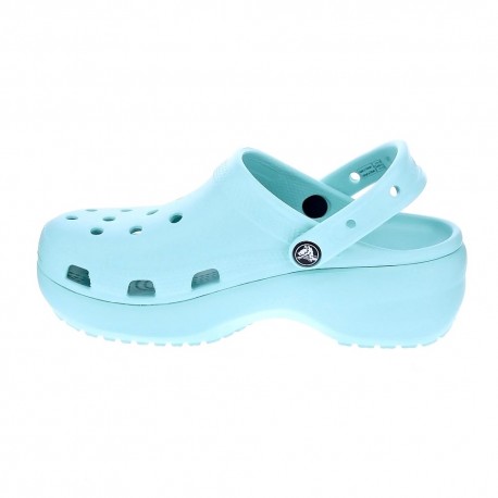 Zuecos Crocs zapatos Mujer modelo Classic Platform Azul 
