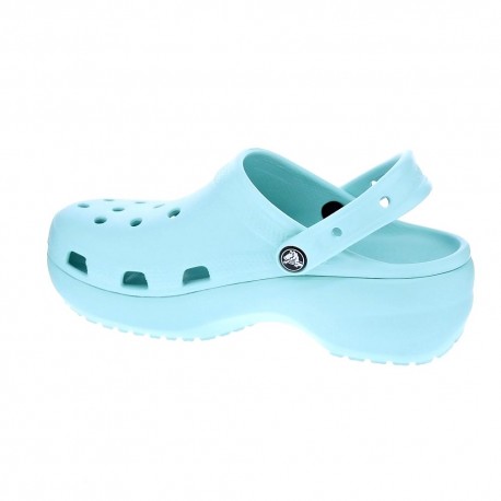 Zuecos Crocs zapatos Mujer modelo Classic Platform Azul 