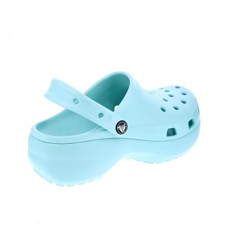 Zuecos Crocs zapatos Mujer modelo Classic Platform Azul 