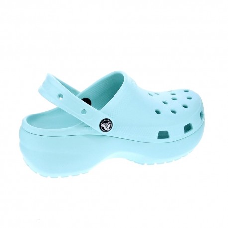 Zuecos Crocs zapatos Mujer modelo Classic Platform Azul 