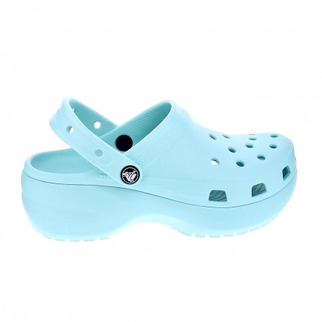 Zuecos Crocs zapatos Mujer modelo Classic Platform Azul 