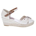 Sandalias Tommy Hilfiger zapatos Mujer modelo Toe Mid Wedge Beige 