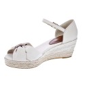 Sandalias Tommy Hilfiger zapatos Mujer modelo Toe Mid Wedge Beige 
