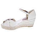 Sandalias Tommy Hilfiger zapatos Mujer modelo Toe Mid Wedge Beige 