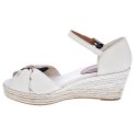 Sandalias Tommy Hilfiger zapatos Mujer modelo Toe Mid Wedge Beige 