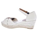 Sandalias Tommy Hilfiger zapatos Mujer modelo Toe Mid Wedge Beige 