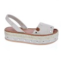 Abarcas menorquinas Popa zapatos Mujer modelo Rosario Tachas Beige 