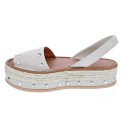 Abarcas menorquinas Popa zapatos Mujer modelo Rosario Tachas Beige 