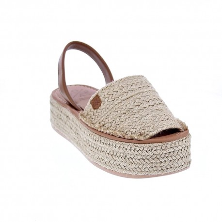 Abarcas menorquinas Popa zapatos Mujer modelo Chiara Beige 