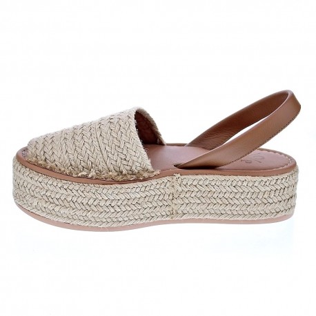 Abarcas menorquinas Popa zapatos Mujer modelo Chiara Beige 