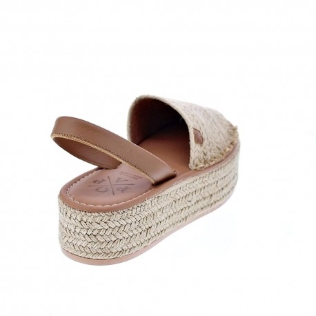 Abarcas menorquinas Popa zapatos Mujer modelo Chiara Beige 
