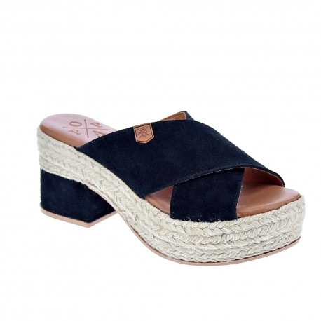 Sandalias Popa zapatos Mujer modelo Nilo Serraje Negro 