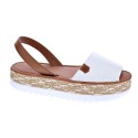 Abarcas menorquinas Popa zapatos Mujer modelo Saona Babel Blanco 