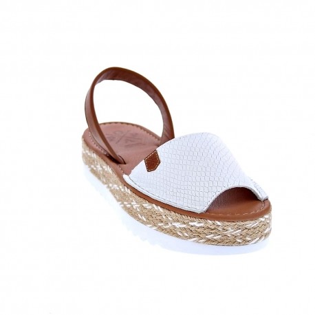 Abarcas menorquinas Popa zapatos Mujer modelo Saona Babel Blanco 