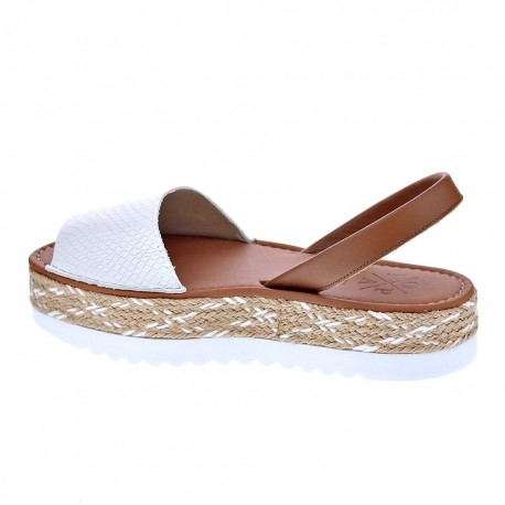 Abarcas menorquinas Popa zapatos Mujer modelo Saona Babel Blanco 