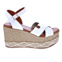 Sandalias Popa zapatos Mujer modelo Panglao Piel Blanco 