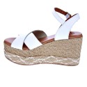 Sandalias Popa zapatos Mujer modelo Panglao Piel Blanco 