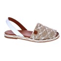 Abarcas menorquinas Popa zapatos Mujer modelo Falesia Beige 