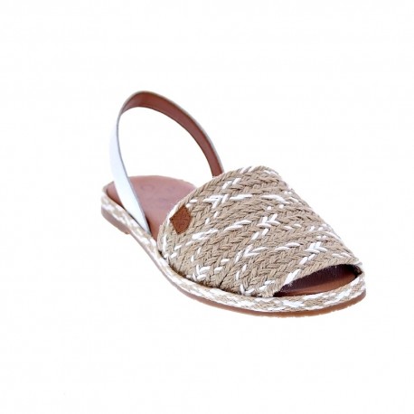 Abarcas menorquinas Popa zapatos Mujer modelo Falesia Beige 
