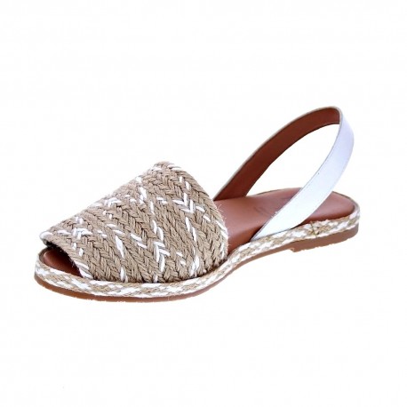 Abarcas menorquinas Popa zapatos Mujer modelo Falesia Beige 