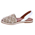 Abarcas menorquinas Popa zapatos Mujer modelo Falesia Beige 