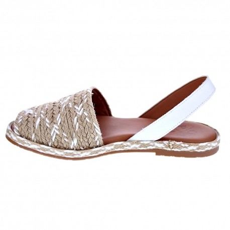 Abarcas menorquinas Popa zapatos Mujer modelo Falesia Beige 