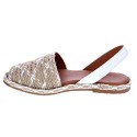 Abarcas menorquinas Popa zapatos Mujer modelo Falesia Beige 