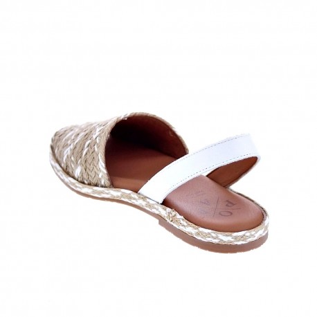 Abarcas menorquinas Popa zapatos Mujer modelo Falesia Beige 