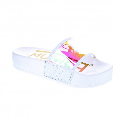 Chanclas Munich zapatos Mujer modelo Platform Iridescent Blanco 