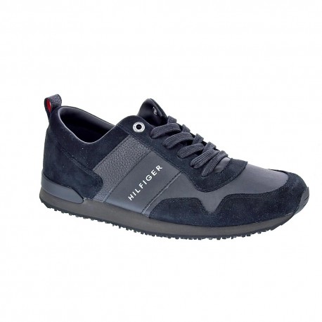 Zapatillas Tommy Hilfiger zapatos Hombre modelo Iconic Leather Negro 