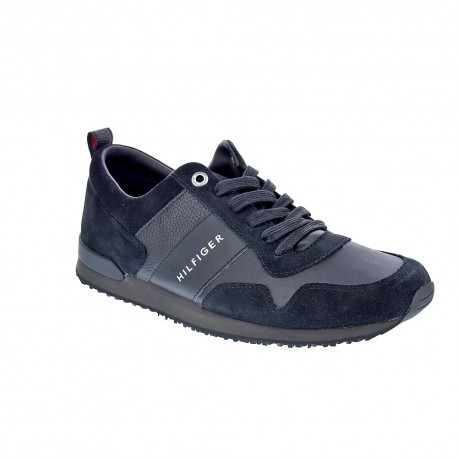Zapatillas Tommy Hilfiger zapatos Hombre modelo Iconic Leather Negro 