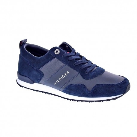 Zapatillas Tommy Hilfiger zapatos Hombre modelo Iconic Leather Azul 