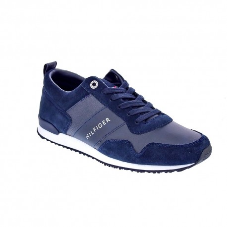 Zapatillas Tommy Hilfiger zapatos Hombre modelo Iconic Leather Azul 