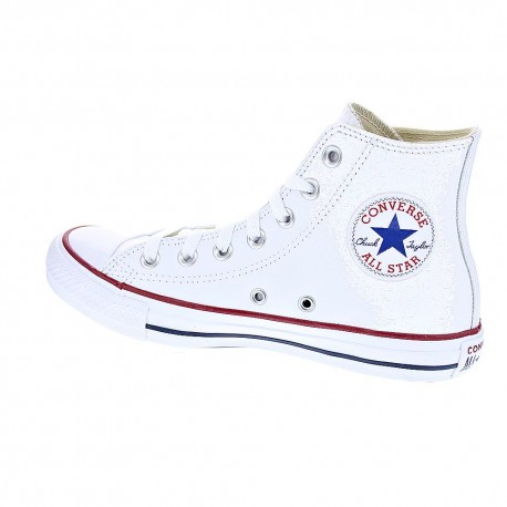 Zapatillas botas Converse zapatos Mujer modelo Chuck Taylor All Star piel sin plataforma Blanco Cordón