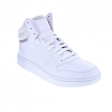 Zapatillas botas Adidas zapatos Niño modelo Hoops Mid Blanco 