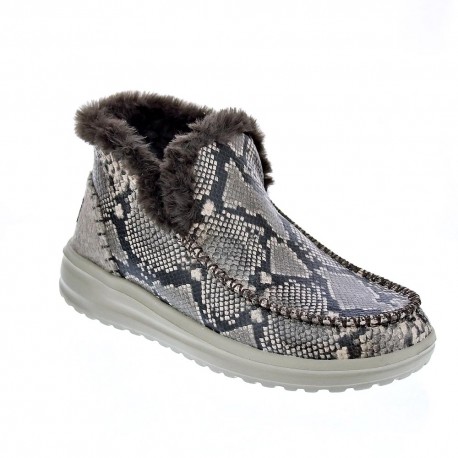 Botines Hey Dude zapatos Mujer modelo Denny Python Marrón 