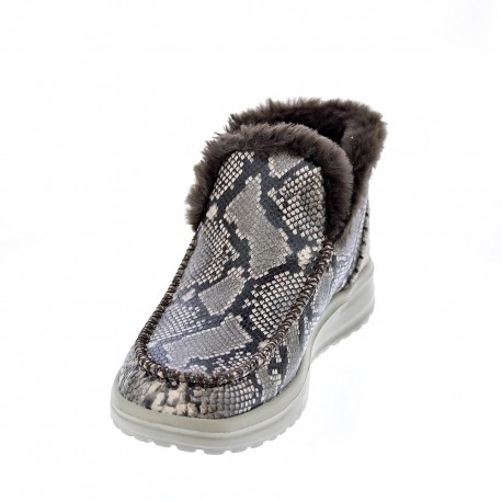 Botines Hey Dude zapatos Mujer modelo Denny Python Marrón 