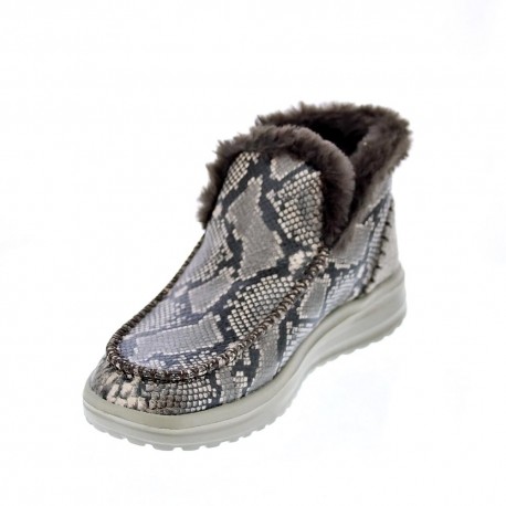 Botines Hey Dude zapatos Mujer modelo Denny Python Marrón 