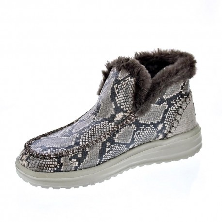 Botines Hey Dude zapatos Mujer modelo Denny Python Marrón 