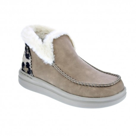 Botines Hey Dude zapatos Mujer modelo Denny Grip Beige 
