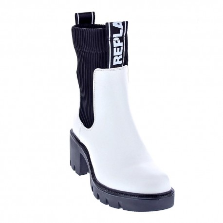 Botines Replay zapatos Mujer modelo Village Chelsea Blanco 