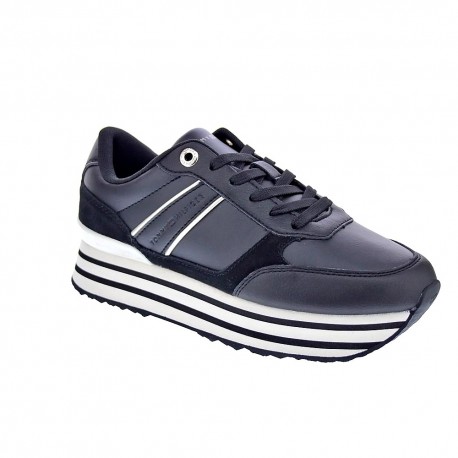 Zapatillas Tommy Hilfiger zapatos Mujer modelo Stripes Trainer Negro 