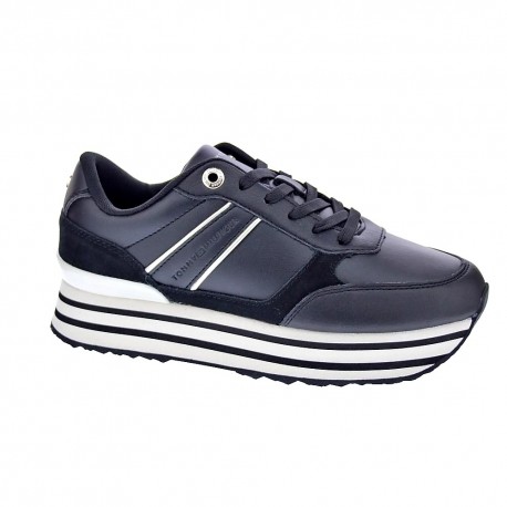 Zapatillas Tommy Hilfiger zapatos Mujer modelo Stripes Trainer Negro 