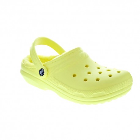 Zuecos Crocs zapatos Mujer modelo Classic Lined Amarillo 
