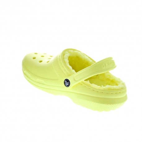 Zuecos Crocs zapatos Mujer modelo Classic Lined Amarillo 