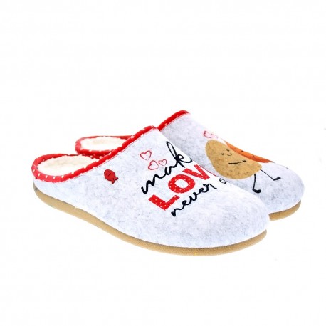 Pantuflas Potatoes zapatos Mujer modelo Lullange Gris 