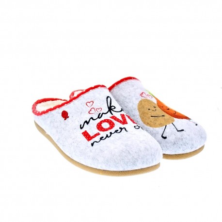 Pantuflas Potatoes zapatos Mujer modelo Lullange Gris 