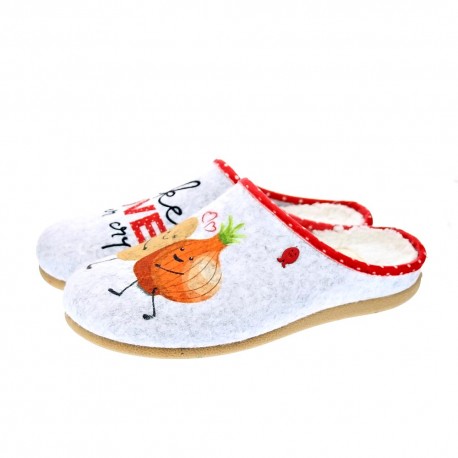 Pantuflas Potatoes zapatos Mujer modelo Lullange Gris 